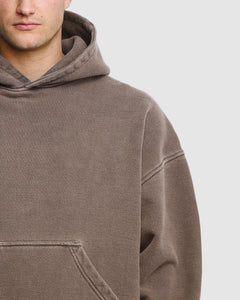 BLANK HOODIE - WASHED BROWN