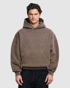 BLANK HOODIE - WASHED BROWN