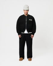 Load image into Gallery viewer, CHAINSTITCH KNIT BOMBER - BLACK
