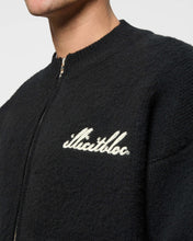 Load image into Gallery viewer, CHAINSTITCH KNIT BOMBER - BLACK
