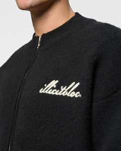 CHAINSTITCH KNIT BOMBER - BLACK