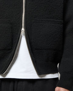 CHAINSTITCH KNIT BOMBER - BLACK