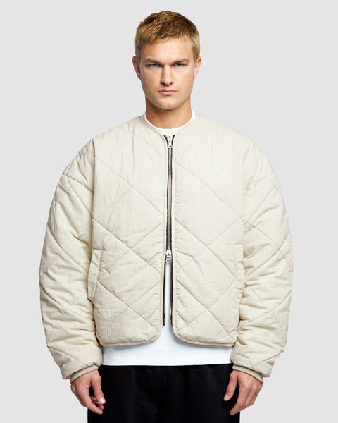 QUILTED BOMBER - OYSTER