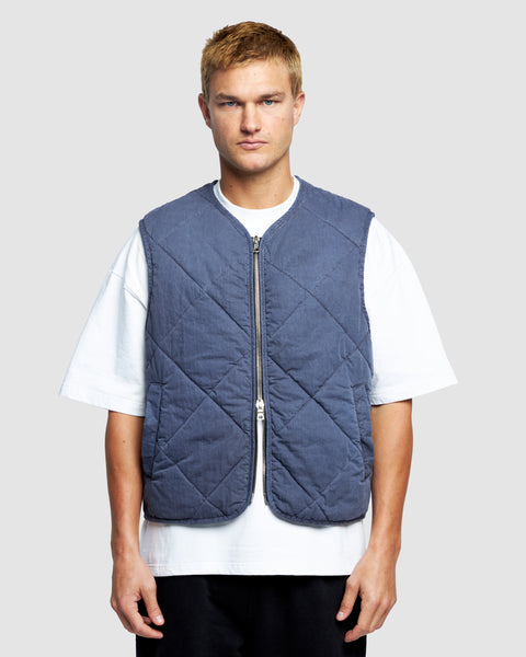 QUILTED GILET - WASHED NAVY