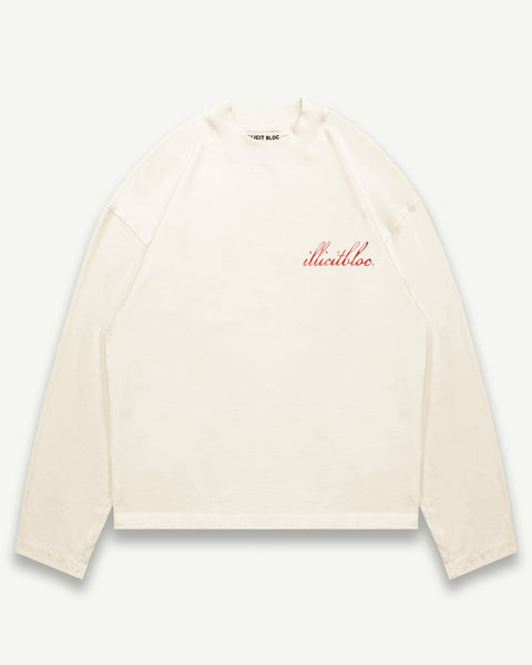 POSTER LONG SLEEVE T-SHIRT - OYSTER