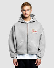 Load image into Gallery viewer, PATCHWORK ZIP HOODIE - POWDER GREY
