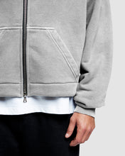 Load image into Gallery viewer, PATCHWORK ZIP HOODIE - POWDER GREY
