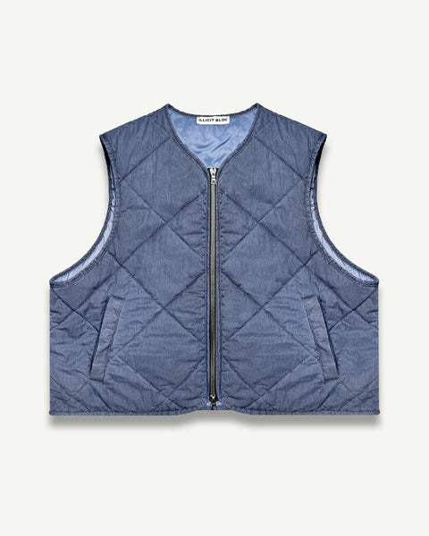 QUILTED GILET - WASHED NAVY