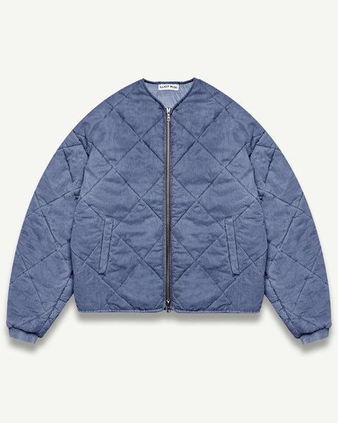 QUILTED BOMBER - WASHED NAVY