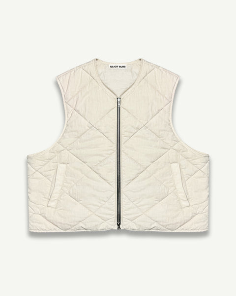 QUILTED GILET - OYSTER