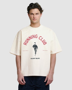 RUNNING CLUB T-SHIRT - OYSTER